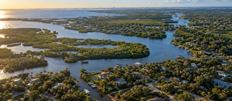 Aerial view of Gibsonton, FL